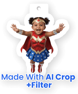 Thumbnail of Wonder Woman girl custom air freshener made with AI Crop
