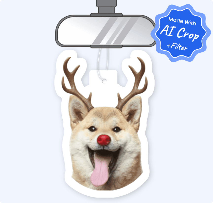 Reindeer dog custom air freshener