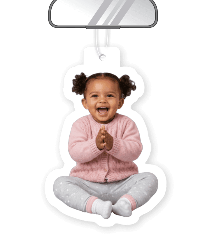 Baby girl custom shape air freshener