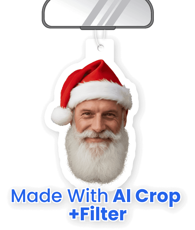 Santa Claus custom air freshener made with AI Crop